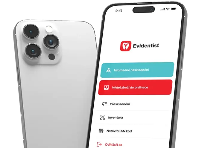 Mobilní telefon s aplikací evidentist